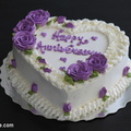 Purple n White Heart Anniv. Cake 1259