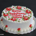 Red n White Round Anniv. Cake 1257