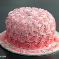 Pink Rose Covered Cake 1249