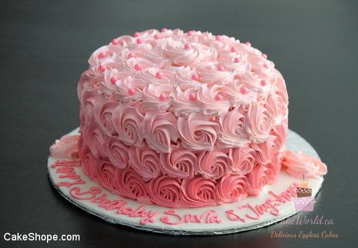 Pink Rose Covered Cake 1249