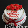 Round Cake With Rose 1236