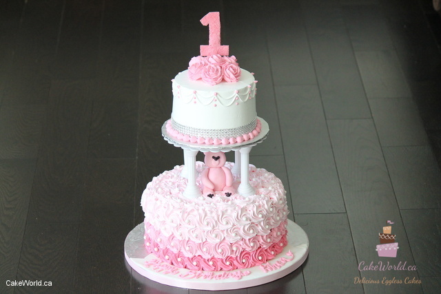 Pink Bear Tiered Cake 1086
