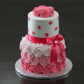 Pink Rossette Wedding Cake 1363