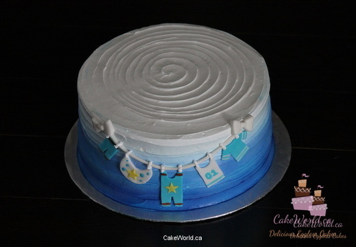 Blue ombre baby shower cake 2037