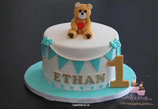Ethan Teddy Bear Cake 2092
