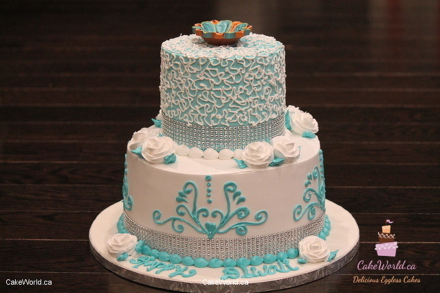 Turquoise Tiered Cake 2050