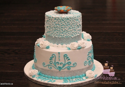 Turquoise Tiered Cake 2050