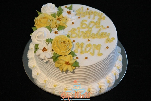 60th Mom Flower Cake