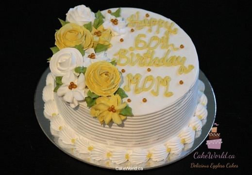 60th Mom Flower Cake