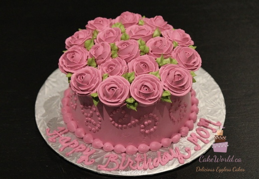 Pink Rose Top Cake