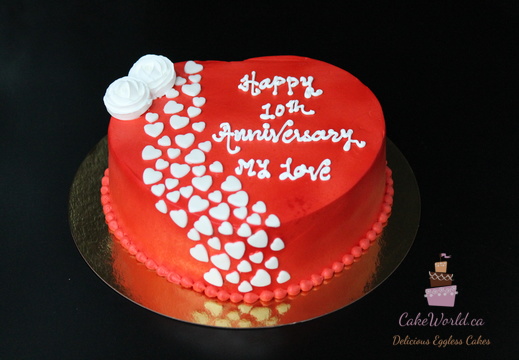 10th Anniversary Heart Cake 3059