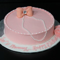 Pink Bow Pearl Cake 3057