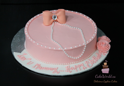 Pink Bow Pearl Cake 3057