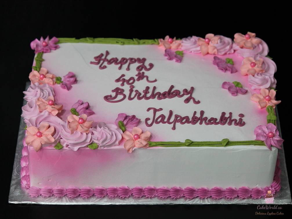 Jalpa 40th Birthday Flower Cake