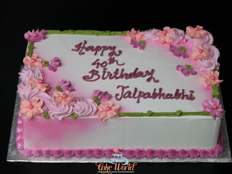 Jalpa 40th Birthday Flower Cake