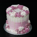 Purple Icing Flower Rosette Cake
