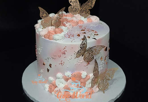 Gold Butterfly Cake 