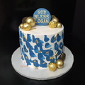 Blue & Gold Theme Cake