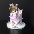 purple butterfly theme cake 
