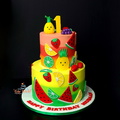 Tropical fruits theme cake 