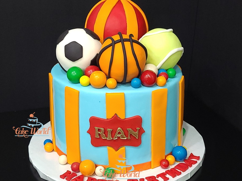 Sports balls cake 