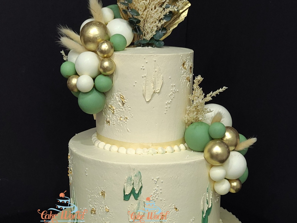 Gold Palm Spear Cake